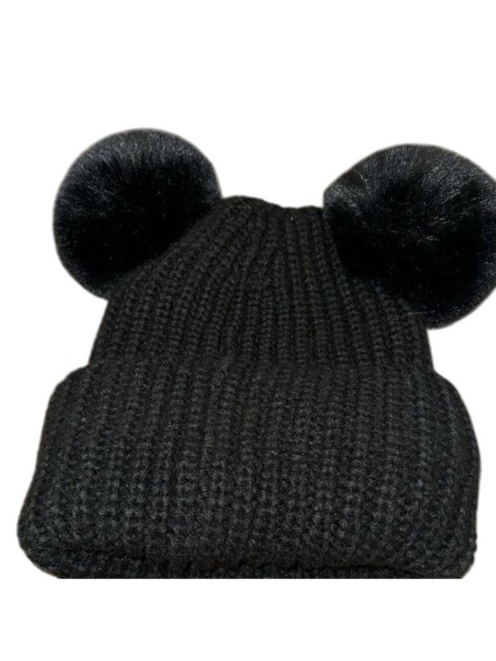 C.C Exclusives Black Knit Beanie With Pom Poms - Picture 6 of 7